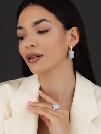 Купить оптом серьги из серебра с амазонитами 2340375905 от Krasnoe