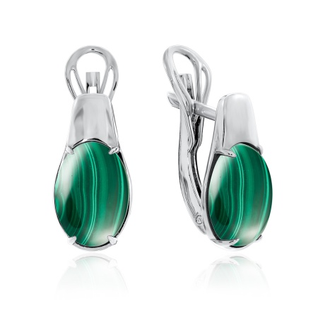 Купить оптом серьги из серебра с малахитами 2340380991 от Krasnoe