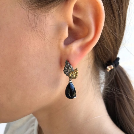 Купить оптом серьги из серебра с агатами и фианитами 2317392266-20 от Krasnoe