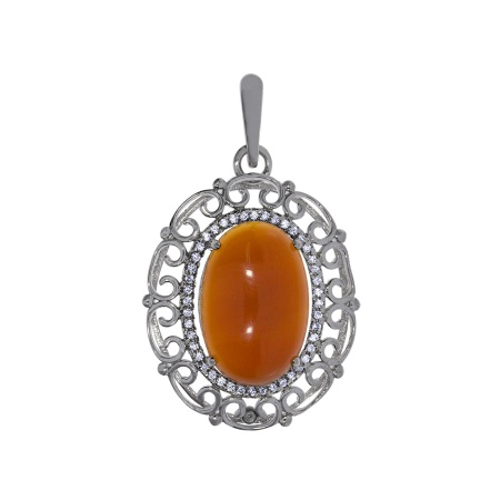Купить оптом подвеска из серебра с агатом и фианитами 3340393514 от Krasnoe
