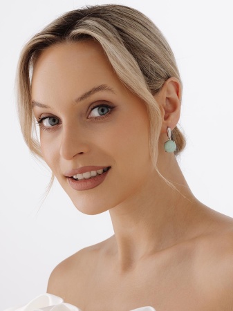 Купить оптом серьги из серебра с амазонитами 2340370660 от Krasnoe