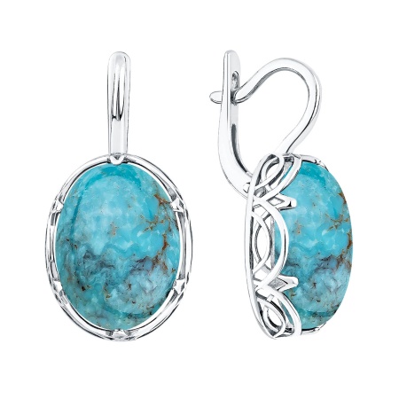 Купить оптом серьги из серебра с бирюзой 2340315085 от Krasnoe