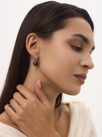 Купить оптом серьги из серебра с гематитами 2340334318 от Krasnoe