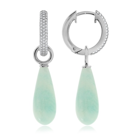 Купить оптом серьги из серебра с амазонитами и фианитами 2340371347л от Krasnoe