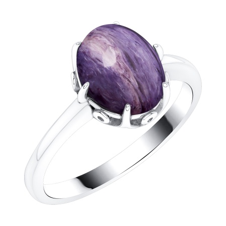 Купить оптом кольцо из серебра с чароитом 1340465771 от Krasnoe