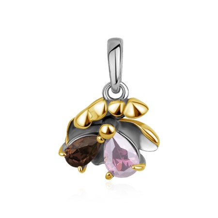 Купить оптом подвеска из серебра с ситаллами 3317С32129л-18 от Krasnoe