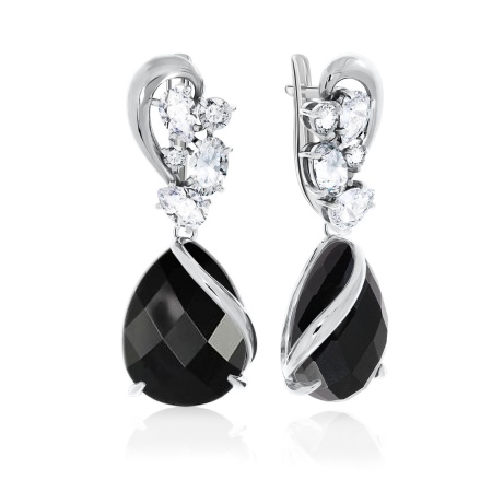 Купить оптом серьги из серебра с агатами и фианитами 2340390877-20 от Krasnoe