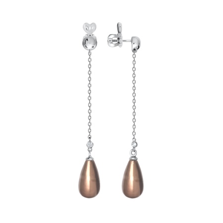 Купить оптом пусеты из серебра с жемчугом 2340240580л-43 от Krasnoe