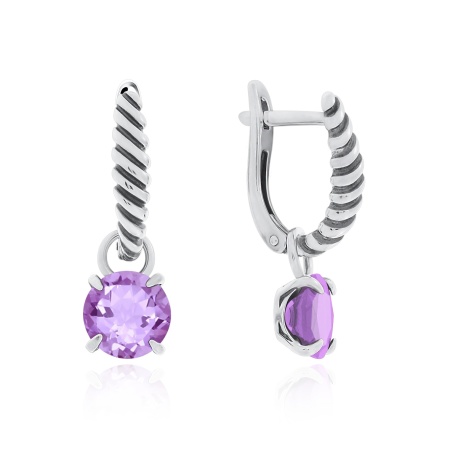 Купить оптом серьги из серебра с аметистами 2310061654 от Krasnoe
