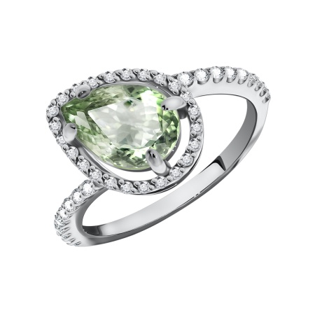 Купить оптом кольцо из серебра с кварцем и фианитами 1340180120-69 от Krasnoe