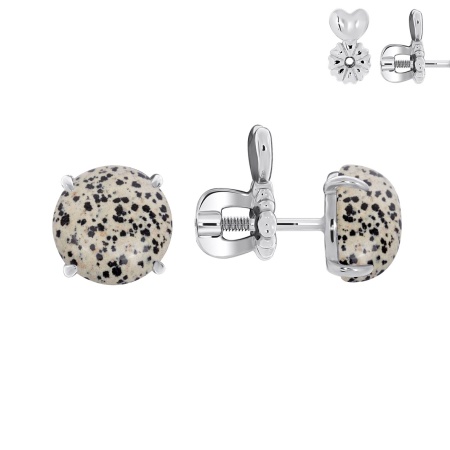 Купить оптом пусеты из серебра с яшмой П340302680-11 от Krasnoe