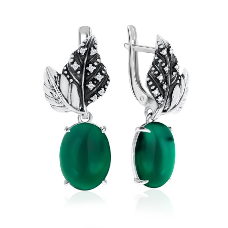 Купить оптом серьги из серебра с агатами и фианитами 2310392267-60 от Krasnoe