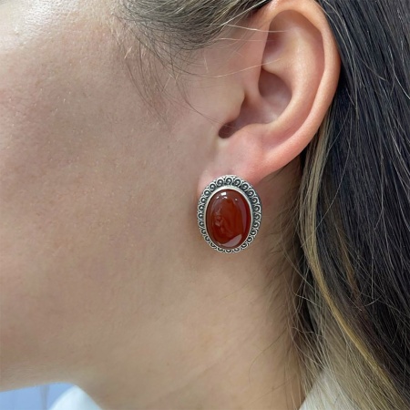 Купить оптом серьги из серебра с агатами 2310390956-40 от Krasnoe