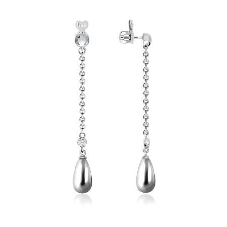 Купить оптом пусеты из серебра с жемчугом 2340240578л-21 от Krasnoe