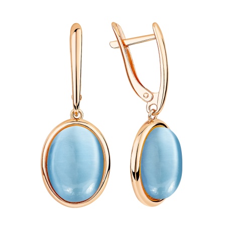 Купить оптом серьги из серебра с имитацией кошачьего глаза 2320265154-70 от Krasnoe