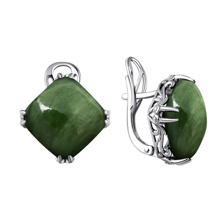 Купить оптом серьги из серебра с нефритами 2340351861 от Krasnoe