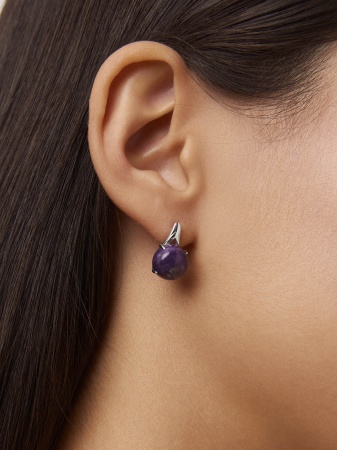 Купить оптом серьги из серебра с чароитами 2340460124 от Krasnoe