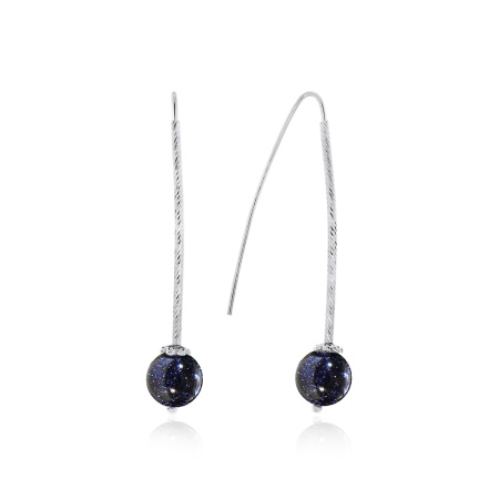 Купить оптом серьги из серебра с синтетическими авантюринами 2340361070-80 от Krasnoe