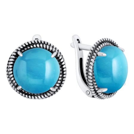 Купить оптом серьги из серебра с бирюзой 2310315747 от Krasnoe