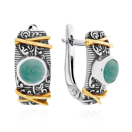 Купить оптом серьги из серебра с амазонитами 2317371365 от Krasnoe