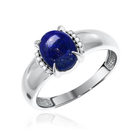Купить оптом кольцо из серебра с лазуритом и фианитами 1340470371л от Krasnoe