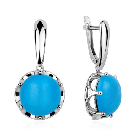 Купить оптом серьги из серебра с бирюзой 2340Б26402-1 от Krasnoe