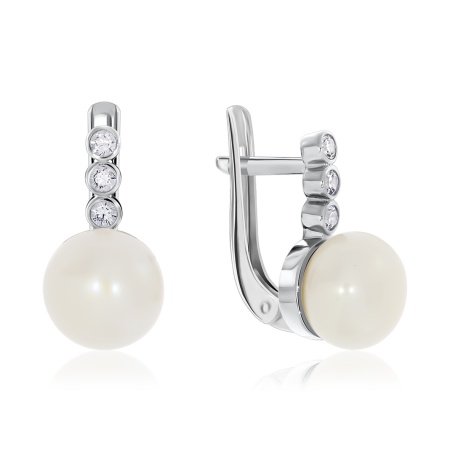 Купить оптом серьги из серебра с жемчугами 2340050800л-1 от Krasnoe