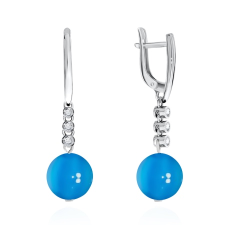 Купить оптом серьги из серебра с агатами и фианитами 2340390830л-70 от Krasnoe