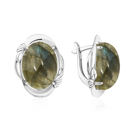 Купить оптом серьги из серебра с лабрадоритами 2340Л01775 от Krasnoe