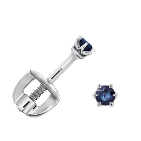 Купить оптом пусеты из серебра с сапфирами П340030220-1 от Krasnoe