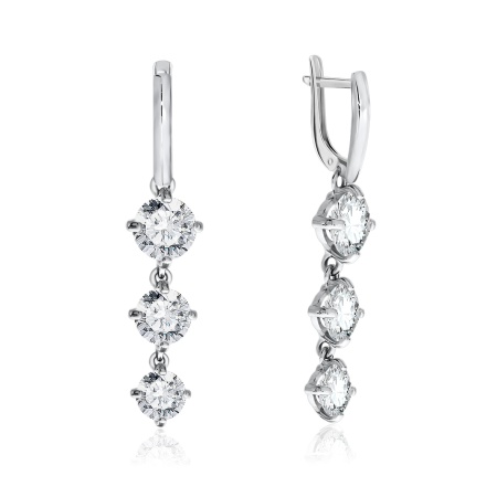 Купить оптом серьги из серебра с фианитами 2340200667-1 от Krasnoe