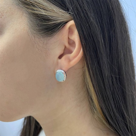 Купить оптом серьги из серебра с халцедонами 2340600029-70 от Krasnoe