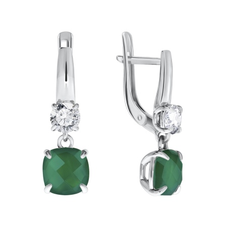 Купить оптом серьги из серебра с агатами и фианитами 2340390283-60 от Krasnoe