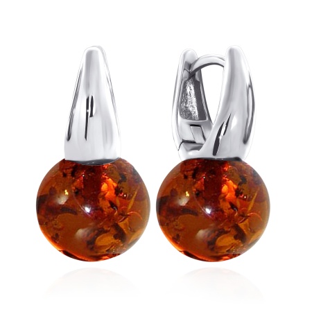 Купить оптом серьги из серебра с янтарём 2340480799 от Krasnoe