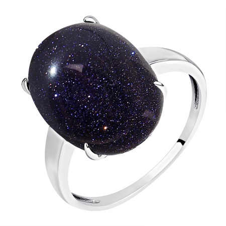 Купить оптом кольцо из серебра с синтетическим авантюрином 1340365045 от Krasnoe