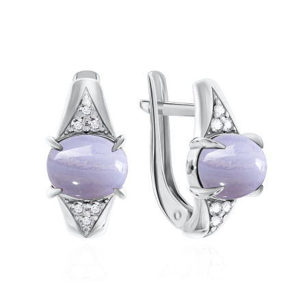 Купить оптом серьги из серебра с агатами и фианитами 2340390372л-84 от Krasnoe