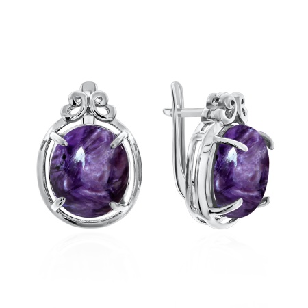 Купить оптом серьги из серебра с чароитами 2340460111 от Krasnoe