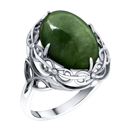 Купить оптом кольцо из серебра с нефритом 1310355774 от Krasnoe