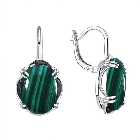 Купить оптом серьги из серебра с малахитами 2340381997 от Krasnoe