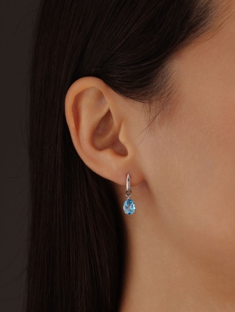 Купить оптом серьги из серебра с топазами и топазами 2340075884 от Krasnoe