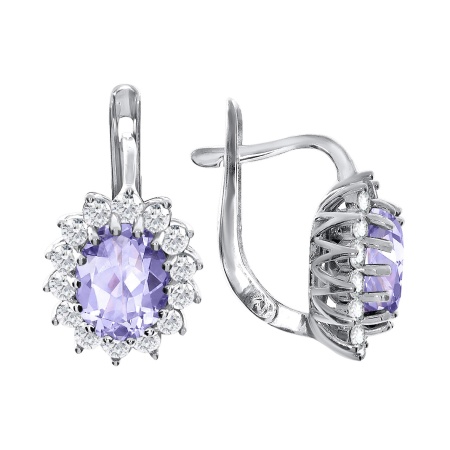 Купить оптом серьги из серебра с фианитами 2340200187л-84 от Krasnoe