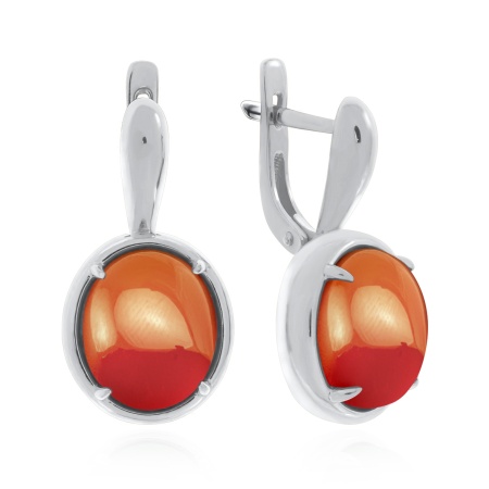 Купить оптом серьги из серебра с сердоликами 2340681838 от Krasnoe