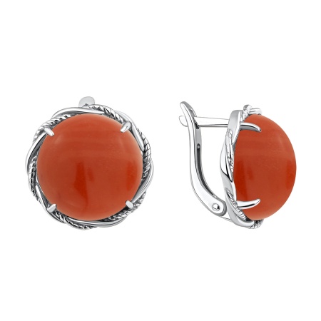 Купить оптом серьги из серебра с кораллами 2340505042 от Krasnoe