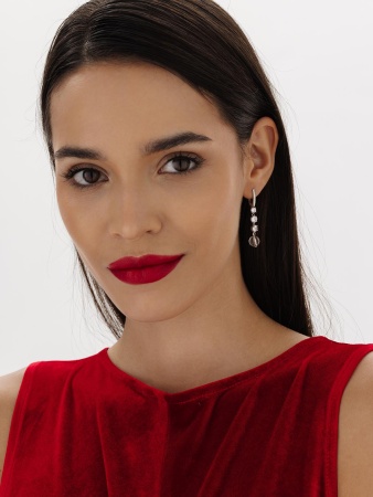 Купить оптом серьги из серебра с хрусталём и фианитами 2340521510 от Krasnoe