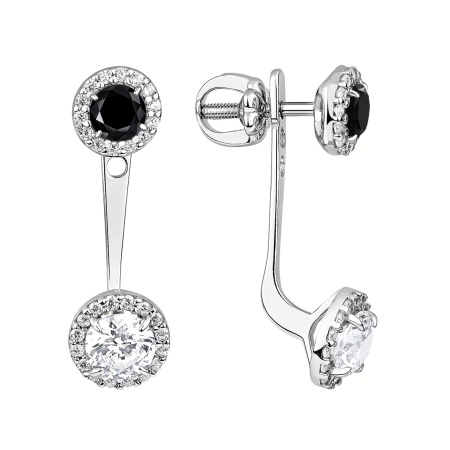 Купить оптом серьги из серебра с фианитами 2340204886л-11 от Krasnoe