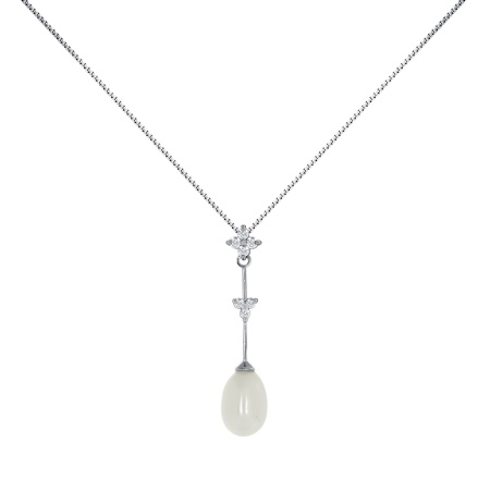 Купить оптом колье из серебра с жемчугом и фианитами 8340050737-40 от Krasnoe