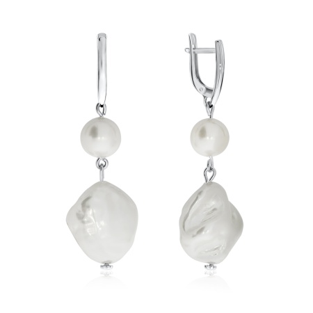 Купить оптом серьги из серебра с жемчугами 2340241303 от Krasnoe