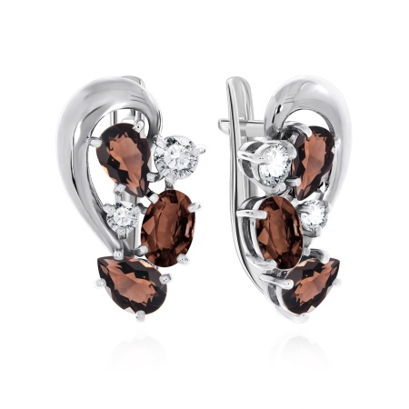 Купить оптом серьги из серебра с топазами и фианитами 2340780883 от Krasnoe