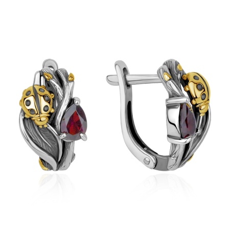 Купить оптом серьги из серебра с гранатами 2317152128 от Krasnoe