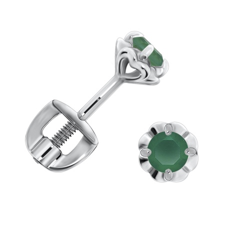 Купить оптом пусеты из серебра с агатами П340390730-60 от Krasnoe